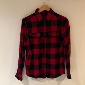 George - Fleece Red and Black Flannel Men’s Medium